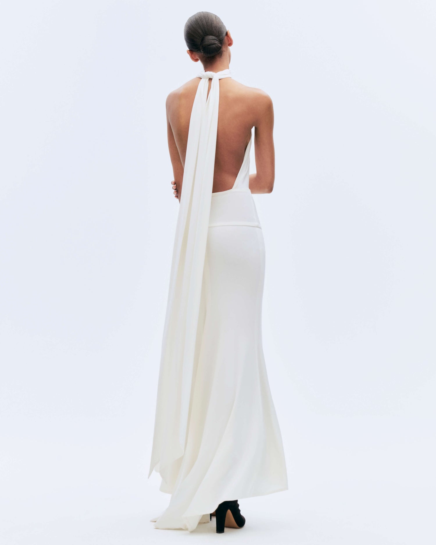 HALTERNECK DRAPED DRESS