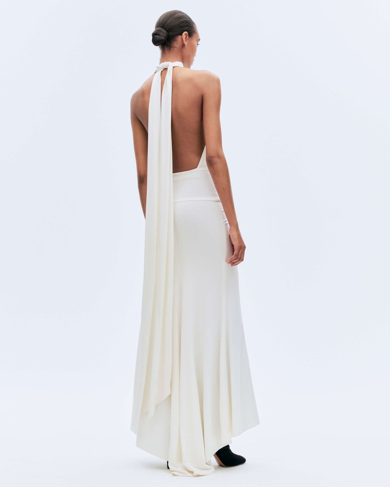 HALTERNECK DRAPED DRESS