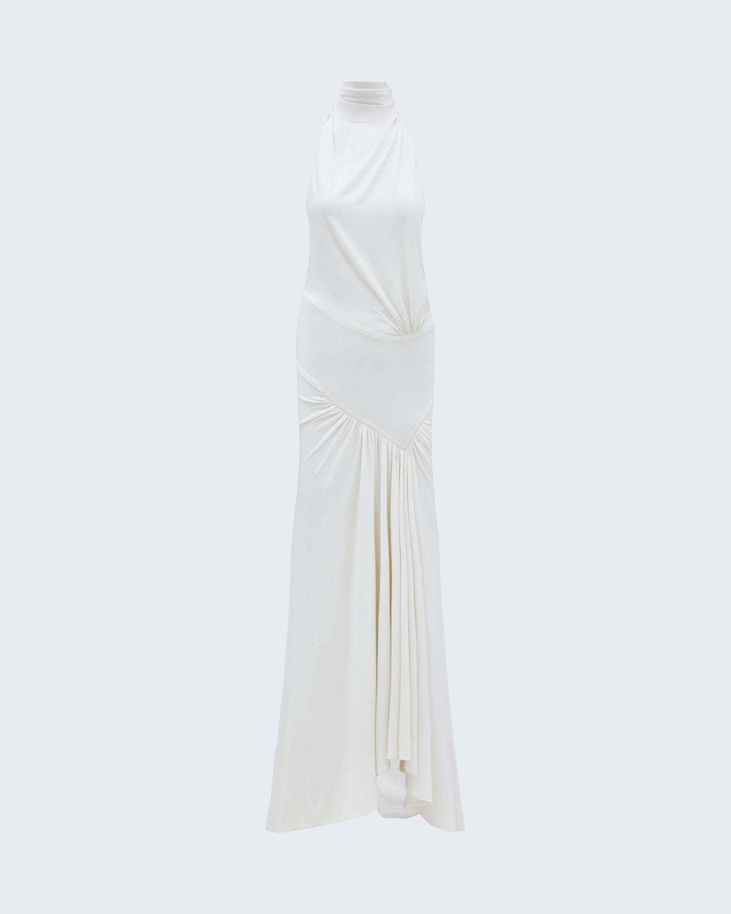 HALTERNECK DRAPED DRESS Front