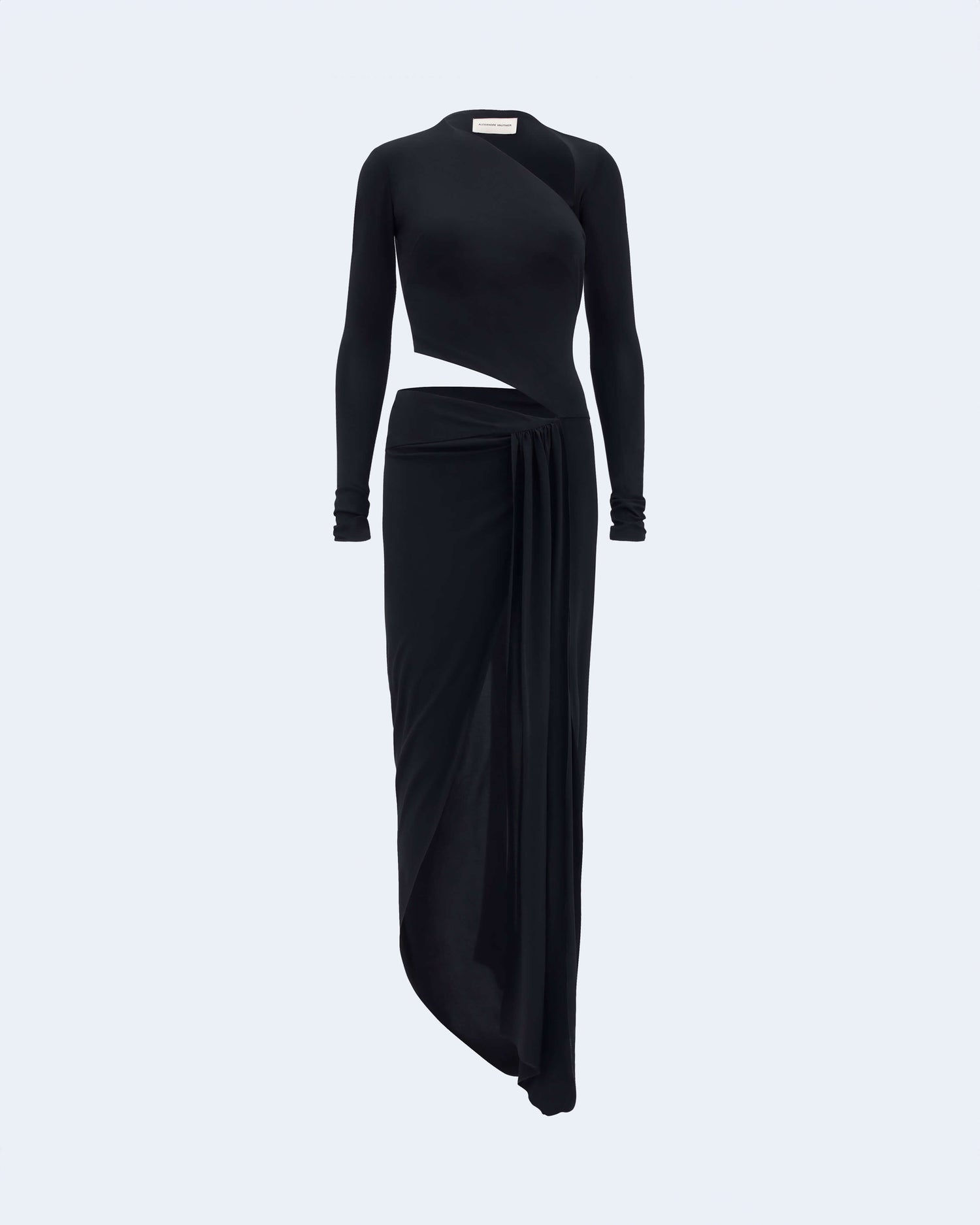 LONG  WRAP JERSEY DRESS FLAT evident